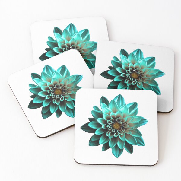 Item preview, Turquoise flower dahlia macro isolated designed and sold by wisamart.