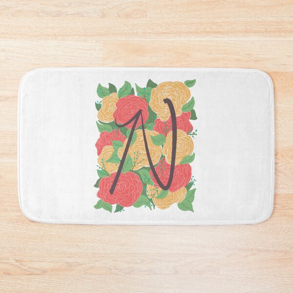 Item preview, Yellow And Red Floral Letter N designed and sold by missmann.