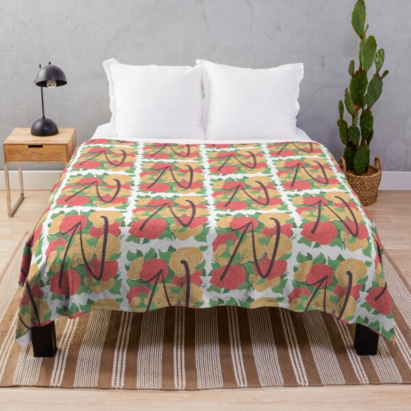 Item preview, Yellow And Red Floral Letter N designed and sold by missmann.