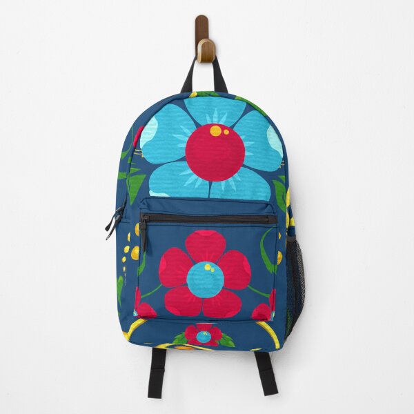 Item preview, Red and Blue Flowers in Buenos Aires Fileteado Porteno Filete Street Art Style designed and sold by infinitetango.