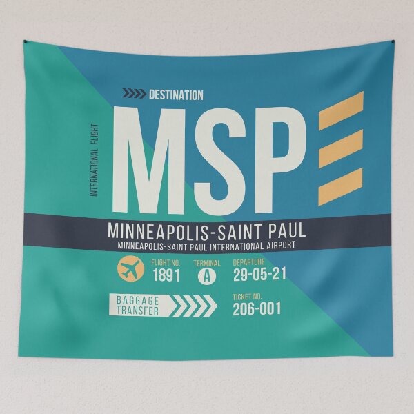 Item preview, Minneapolis Saint Paul (MSP) Airport Code Baggage Tag designed and sold by SLAG-Creative.