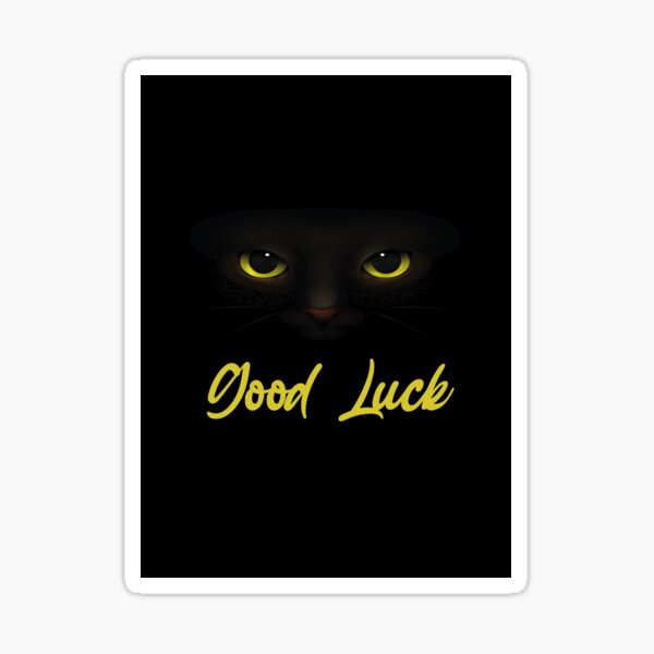 Good Luck Black Cat Sticker By Wisdomboutique Redbubble