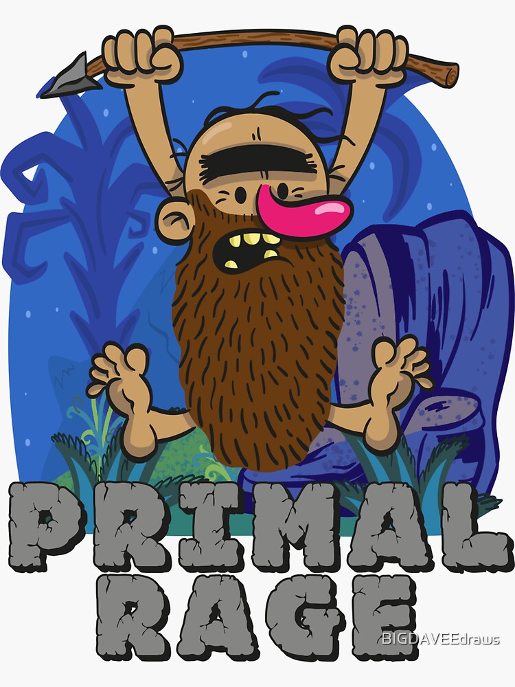 Primal Rage Sticker For Sale By Bigdaveedraws Redbubble