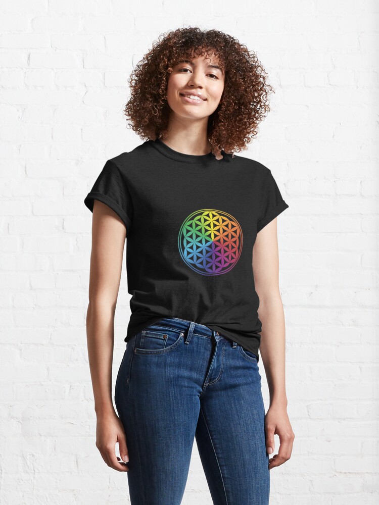 Alternate view of Flower of Life Chakras Colors Classic T-Shirt