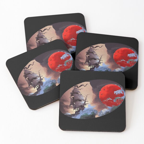 Item preview, pirate ship and sunset t-shirt design  designed and sold by zouhairchnafa.