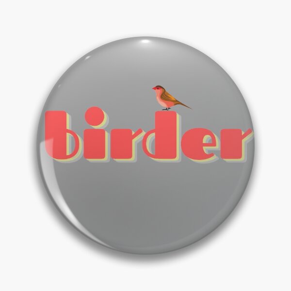 Item preview, birder birdwatching birding logo with bird red designed and sold by TheWaterBirds.