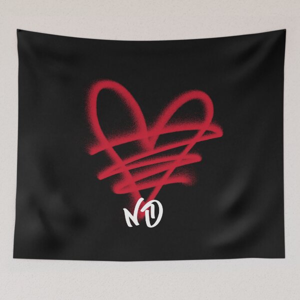 Item preview, No, Valentines Day, Red Graffit Heart No Love, Anti Valentine designed and sold by DiscGolfTees.