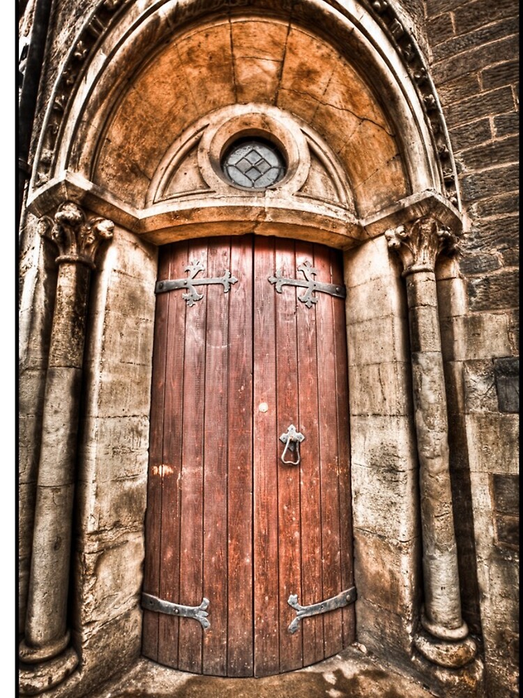Old bronze wood door by bcash