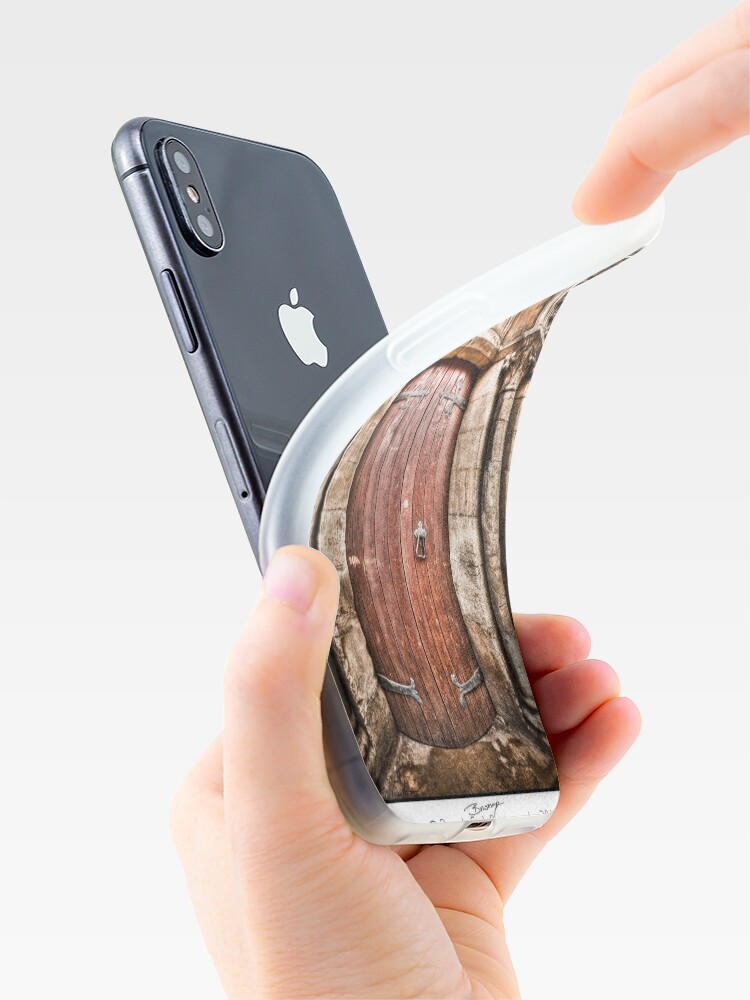 Alternate view of Old bronze wood door iPhone Case