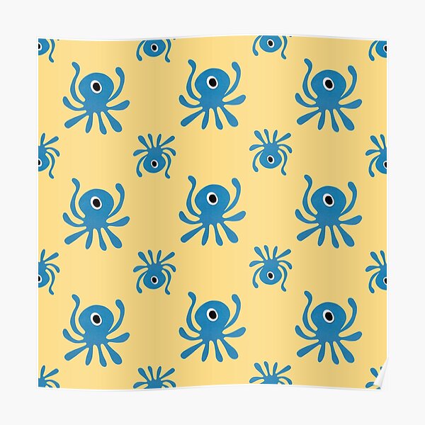 Blue Octopus Poster