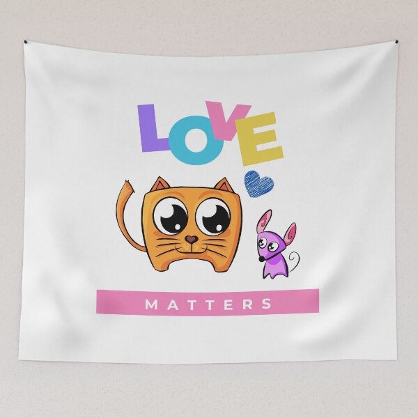 Item preview, Love Matters - Funny Cat and Dog Friendship Valentine's Day designed and sold by LordAudes.