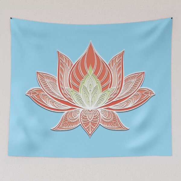 Item preview, Lotus Mandala (Red Orange and Gold) designed and sold by squishyrainbow.