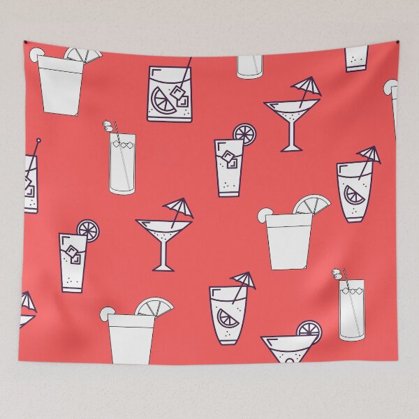 Item preview, Drinks (Pattern on Red) designed and sold by JazzPWall.