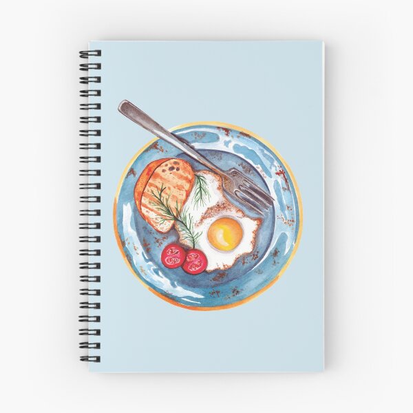 Item preview, Breakfast Plate of Sunny Side Up Egg, Bread and Cherry Tomatoes designed and sold by Alicia Chee.