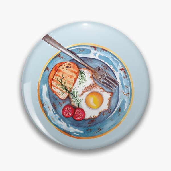 Item preview, Breakfast Plate of Sunny Side Up Egg, Bread and Cherry Tomatoes designed and sold by Alicia Chee.
