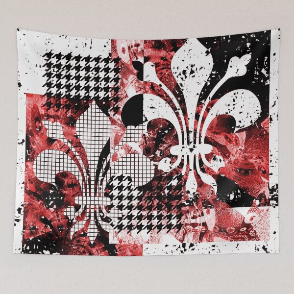 Item preview, Floral de Lis Red Modern Design designed and sold by Sharon Schwalbe.