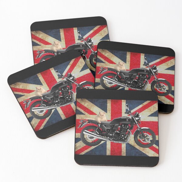 Item preview, Brit cat on motorcycle  designed and sold by motorzycle.
