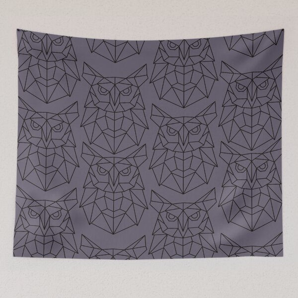 Item preview, Geometric owl bird pattern purple designed and sold by TheWaterBirds.