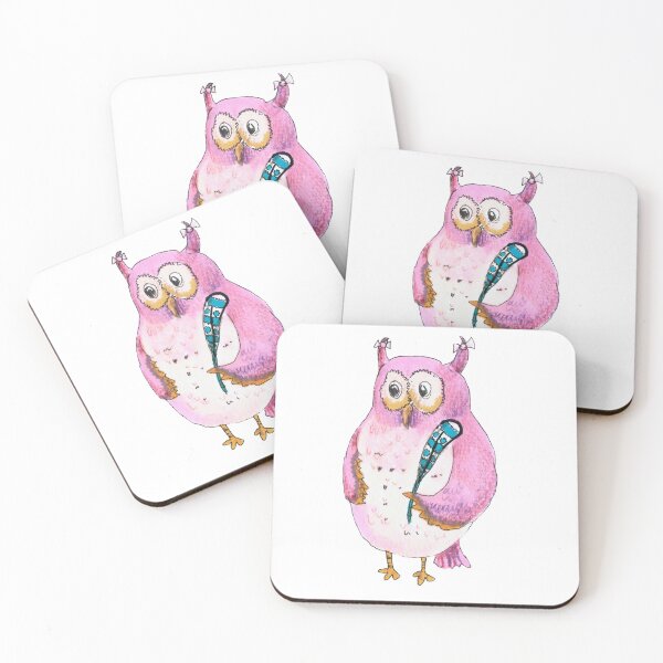 Item preview, Owl with feather designed and sold by crispylingua.