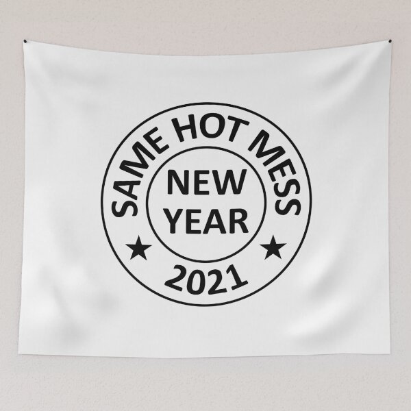 Item preview, New Year Same Hot Mess 2021 - Circles - Black designed and sold by TKsTees.