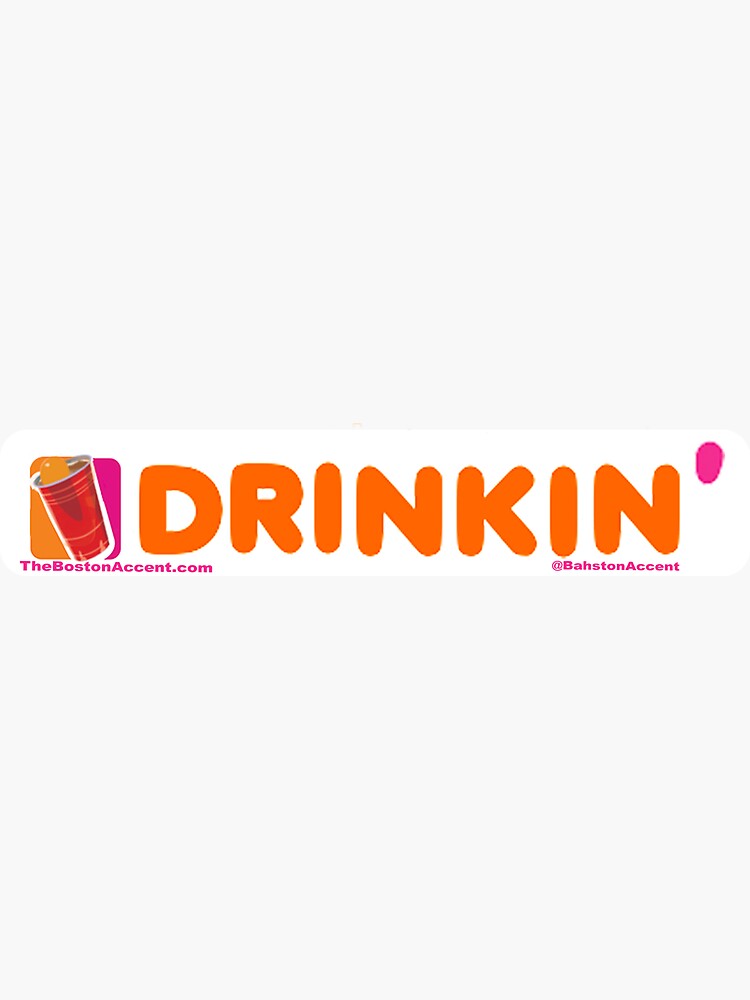 Thumbnail 3 of 3, Sticker, Drinkin' designed and sold by BostonAccent.
