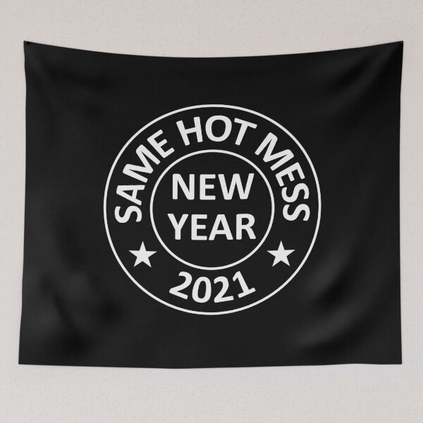 Item preview, New Year Same Hot Mess 2021 - Circles - White designed and sold by TKsTees.