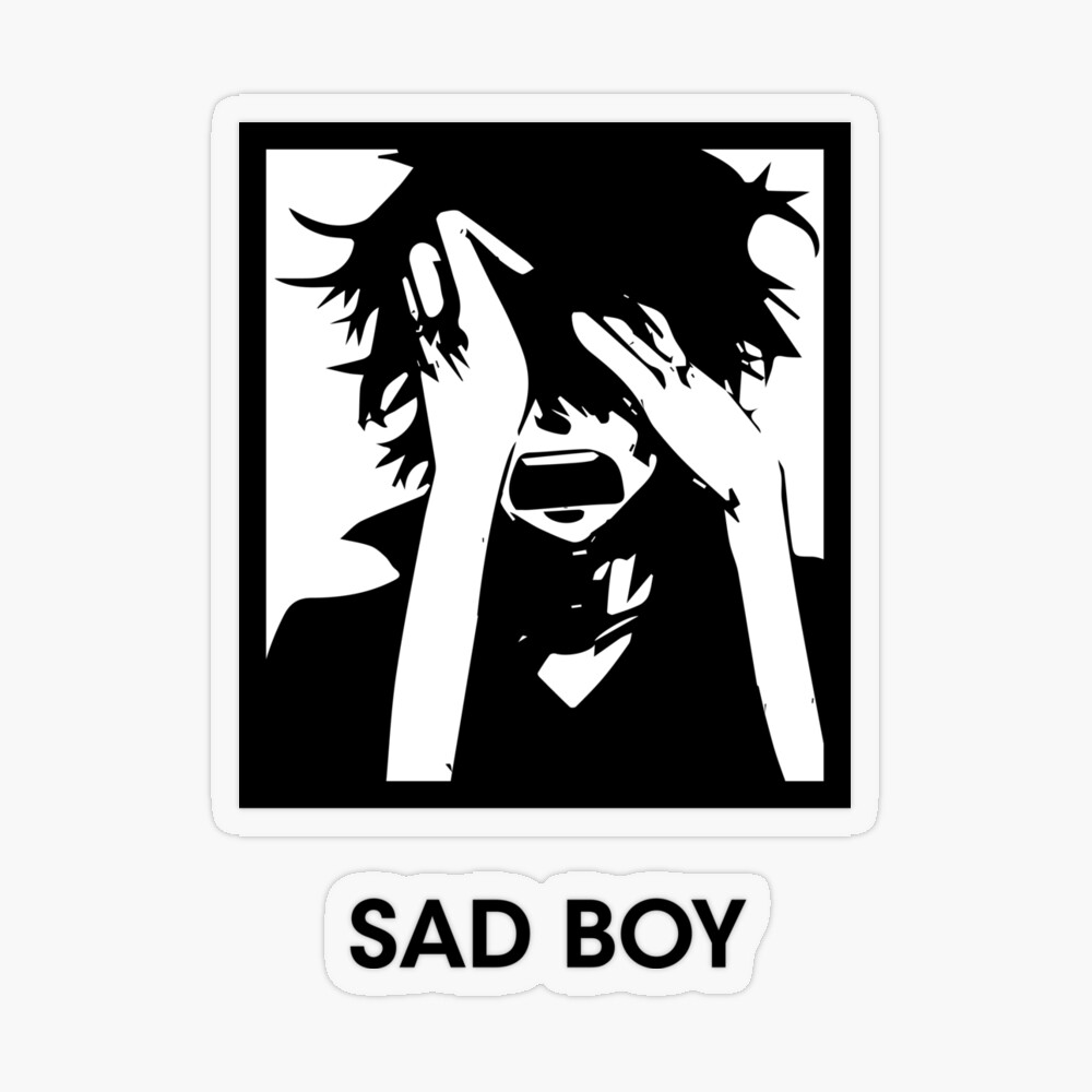 Sad Boy Anime Style Black Color Stock Illustration 2315794775 | Shutterstock