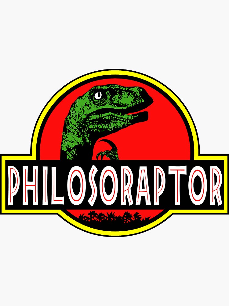 Discover Philosoraptor Meme Funny Velociraptor Dinosaur T Shirt Sticker