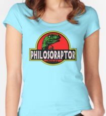 Philosoraptor Meme Funny Velociraptor Dinosaur T Shirt Women's Fitted Scoop T-Shirt