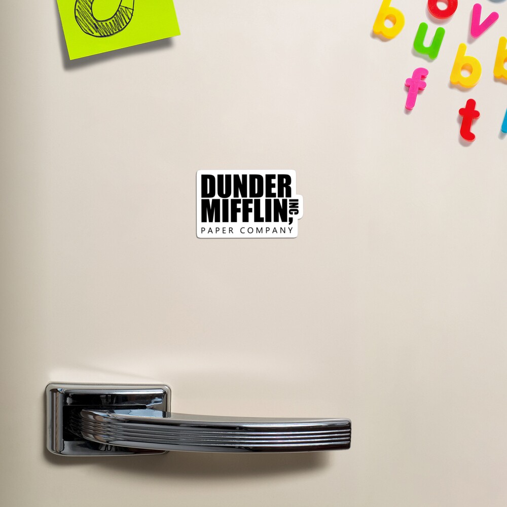 Dunder Mifflin Logo - B/W Sticker Sticker for Sale by pickledbeets