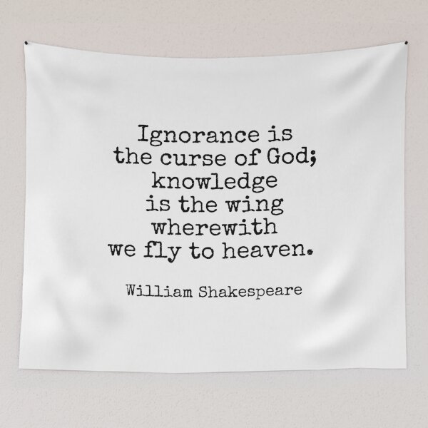 Item preview, Shakespeare Quotes - Ignorance is the curse of God; knowledge is the wing wherewith we fly to heaven. - vintage typewriter style designed and sold by Inspirationmotivation.