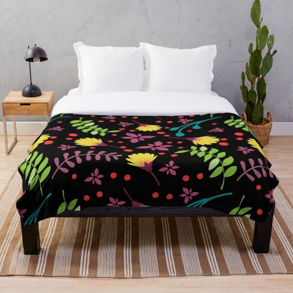 Item preview, Colorful Floral Print On A Black Background designed and sold by ThePeanutSeries.