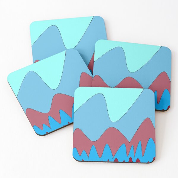 Item preview, Mountain Abstract Blue and Burgundy  designed and sold by DesignsByMuriel.
