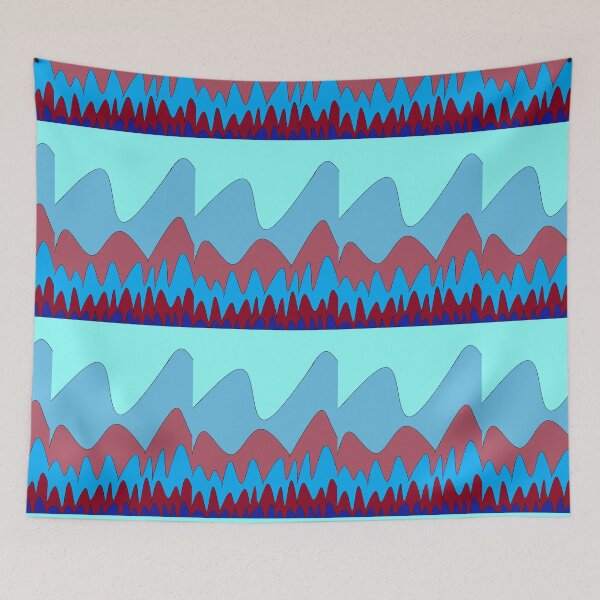 Item preview, Mountain Abstract Blue and Burgundy  designed and sold by DesignsByMuriel.