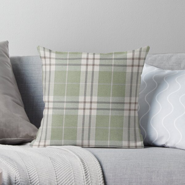 Green store plaid pillow