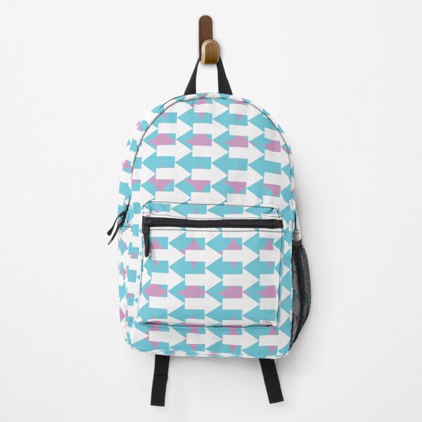 Item preview, geometric blue pink and white arrow pattern left right designed and sold by frauenbrauen.