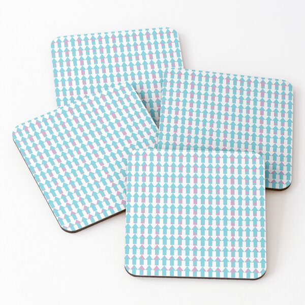 Item preview, geometric blue pink and white arrow pattern up down designed and sold by frauenbrauen.
