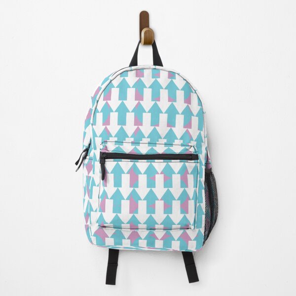 Item preview, geometric blue pink and white arrow pattern up down designed and sold by frauenbrauen.