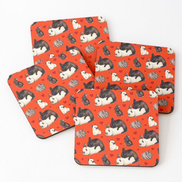 Item preview, Valentine Rabbits Multiply Pattern - Red designed and sold by Kelly  Gilleran.