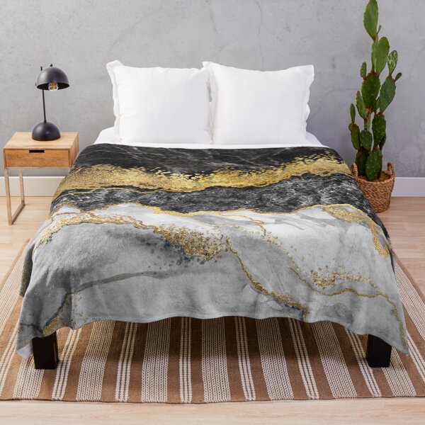 Item preview, Gold + Black Marble Abstract Artwork, Classic Monochrome + Golden Design designed and sold by EscapistDecor.