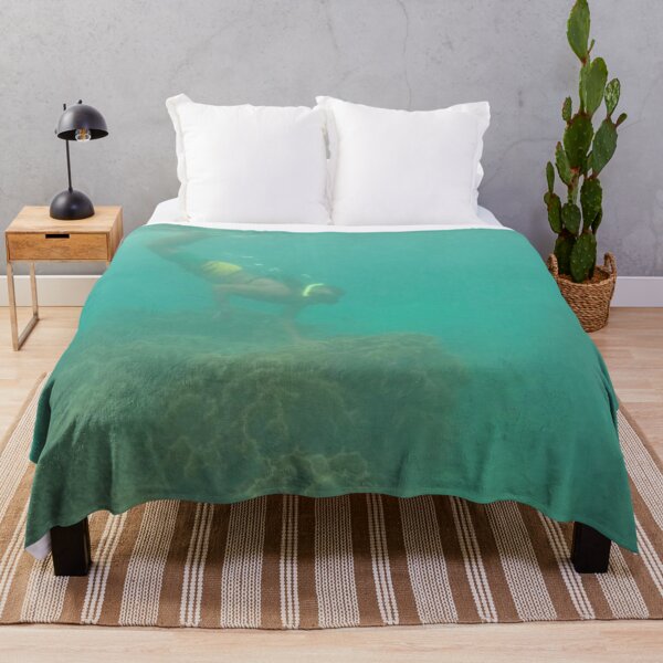 Item preview, A diver touching the coral reef designed and sold by Lisaarts.