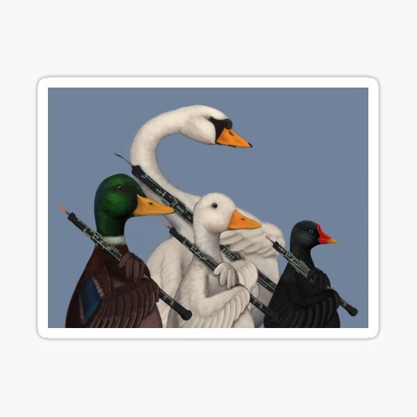 Artikel-Vorschau von Musikalische Ente, Gans, Teichhuhn und Schwan, designt und verkauft von Jack Heavenor.
