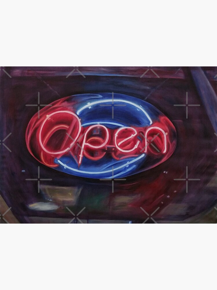 Thumbnail 2 of 2, Art Board Print, Open Neon Sign designed and sold by fionatgray.