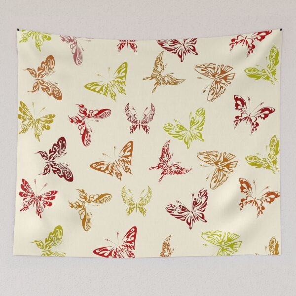 Item preview, Patrón de mariposa en tonos rojo, naranja y amarillo designed and sold by ShowMePrints.