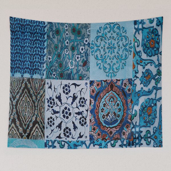 Item preview, Shades of Blue Wall Tile Art designed and sold by irideae.