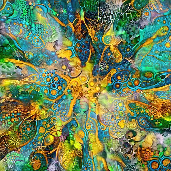 Deepdream floral fractalize space abstraction
