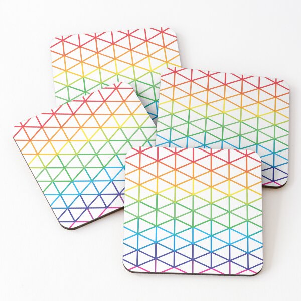 Item preview, Rainbow Diamond Minimal Grid Geometric Abstract Multicolored Pattern designed and sold by patternsoup.