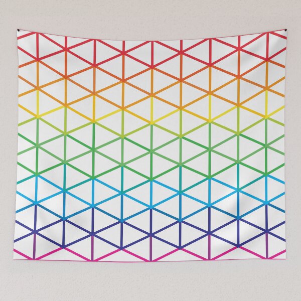 Item preview, Rainbow Diamond Minimal Grid Geometric Abstract Multicolored Pattern designed and sold by patternsoup.