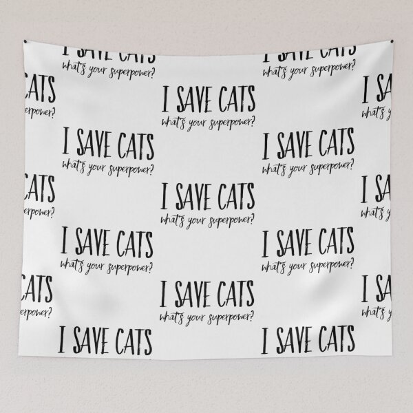 Item preview, I Save Cats What's Your Superpower? - Cat Mom Dad Cat Lover Rescue Cat Shelter Cat Funny Cat Crazy Cat Lady  designed and sold by CJCTEES.