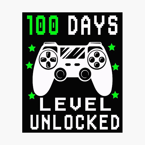 Item preview, Happy 100th Day of School Gamer level unlocked designed and sold by binly123.